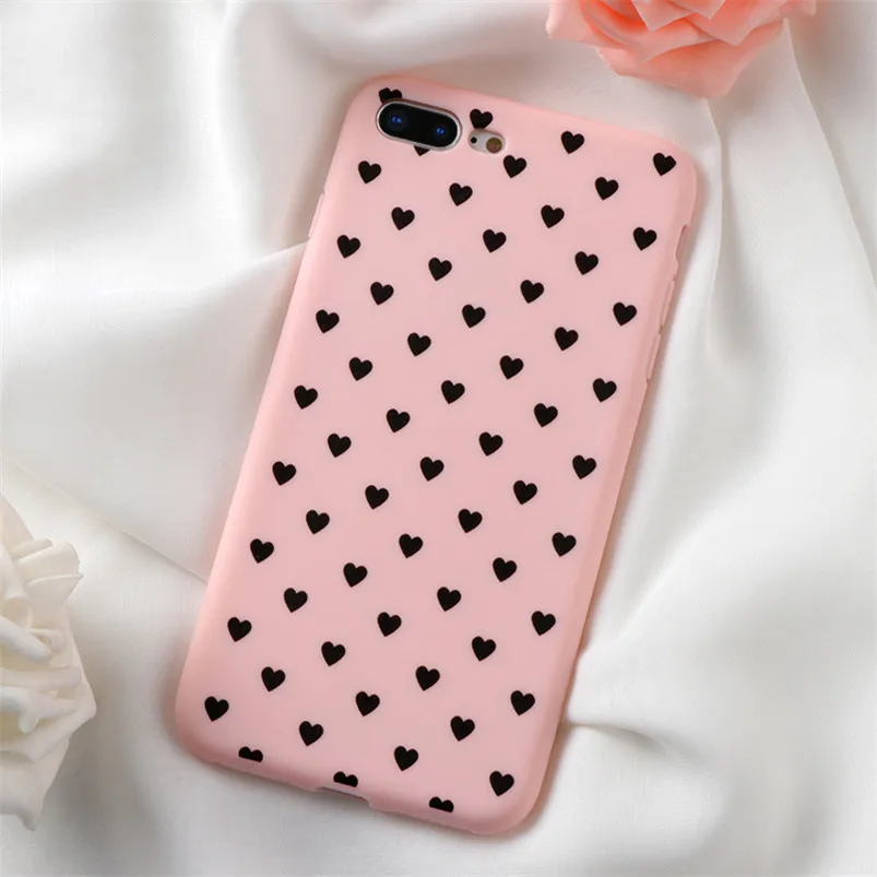 Kfe3-duoaxfen Чехол для телефона с сердцем для iPhone 11 Pro XS Max XR X 10 8 7 6 6S Plus 5 5S SE Роскошная мягкая задняя крышка из ТПУ Черный чехол для iPhone X чехол - Цвет: Kfe3-duoaxfen