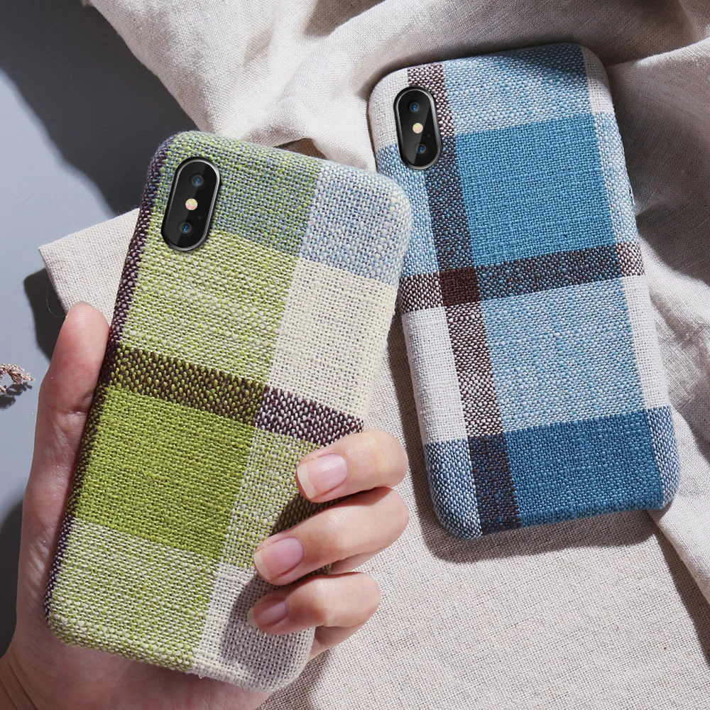 KISSCASE шотландский тканевый чехол для iphone X XR XS Max 7 8 Plus клетчатый телефона 6 6s Чехол |