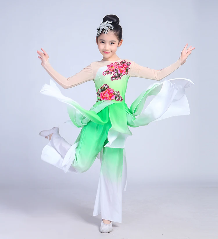 Children Jasmine Classic Dance Adult Umbrella Yangge Performance National Stage Clothing New Square Girl | Тематическая одежда и