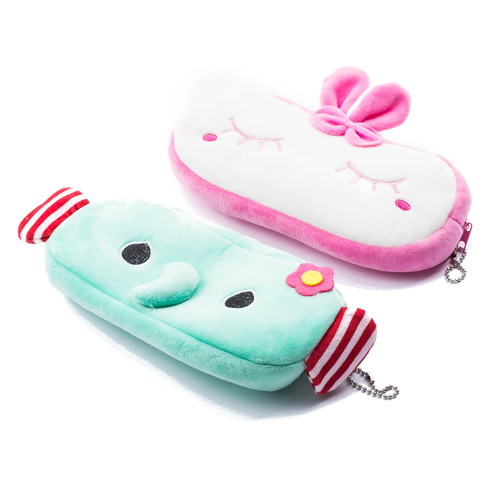 1 шт. милый плюшевый чехол для карандашей с мультяшными животными пенал большого