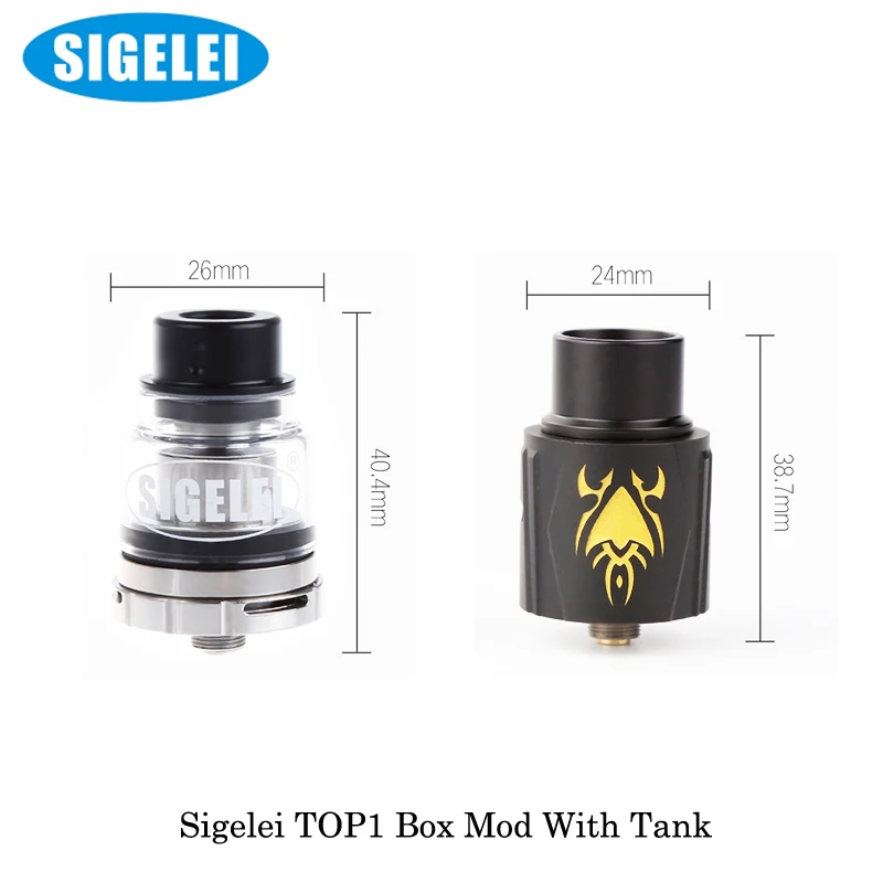 Электронная сигарета Sigelei Vape Top1 Топ 1 230 Вт бокс-мод с баком P9 Sub Ohm 2 мл/RDA комплект