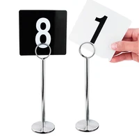 1pcs stainless steel table number holders digital card stands photo memo clips tag weeding party decorations restaurant utensils