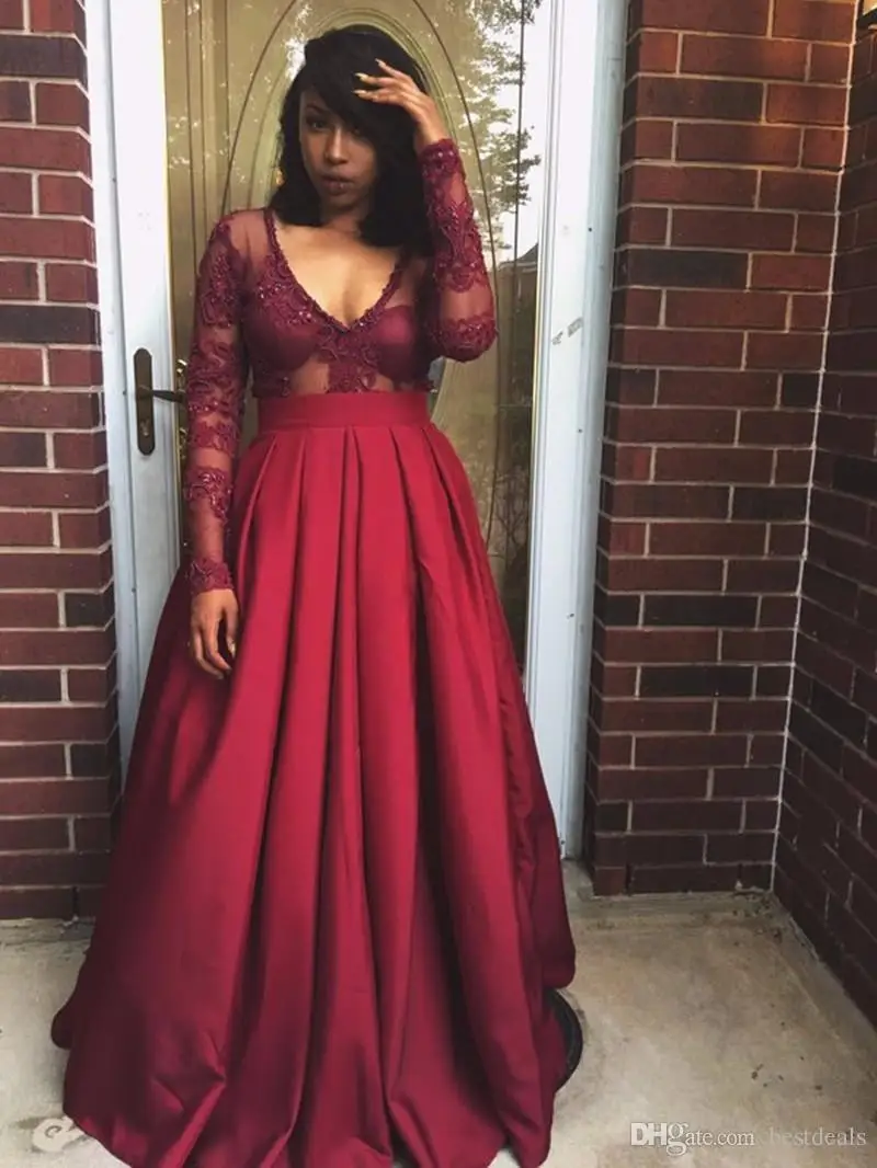 Сексуальные длинные женские вечерние платья 2019 бордовые Выпускные vestidos de baile |