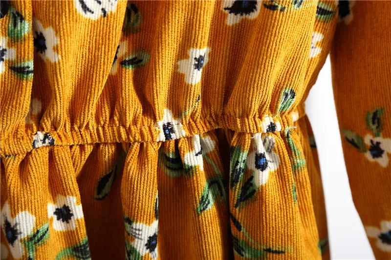 

TAJIYANE 2018 New Arrival Spring Autumn Women Casual Dress Elastic Waist Printed Vestidos Long Sleeve Vintage Dresses New LD170