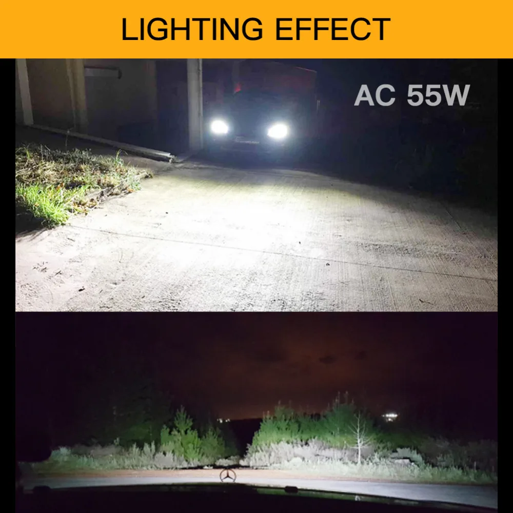 1 комплект AC 55W H7 ксеноновая лампа H1 H3 H4 H11 H8 H9 9005 9006 881 D2S HID Xenon Kit 4300K 5000k 6000K 8000K