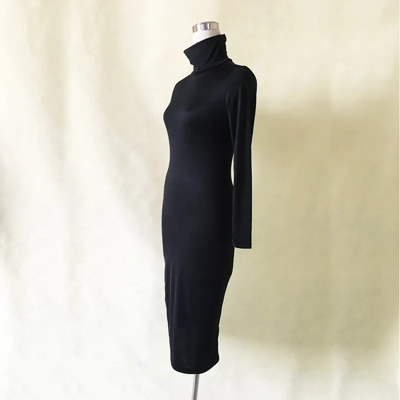 2019 Новые длинные платья для вечеринок осенние с высоким воротником сексуальные