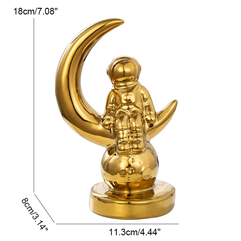

Nordic Ceramic Astronaut Figurines Miniature Planet Craft Astronaut Ornament Desktop Home Decor Accessories Birthday Gift