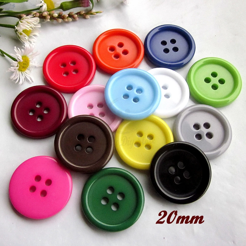 144pcs 20mm 16 colors / Mixed color thin edge sewing coat buttons for clothing good quality Basic sewing materials wholesale