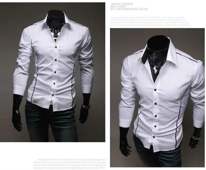 Осень 2016 бренд мужской культивирования футболка с длинными рукавами социальной