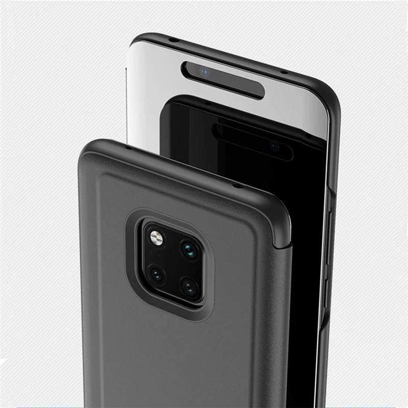 Зеркальный флип чехол с приложением Smart APP для Huawei Mate 8 9 10 Pro кожаный книжка