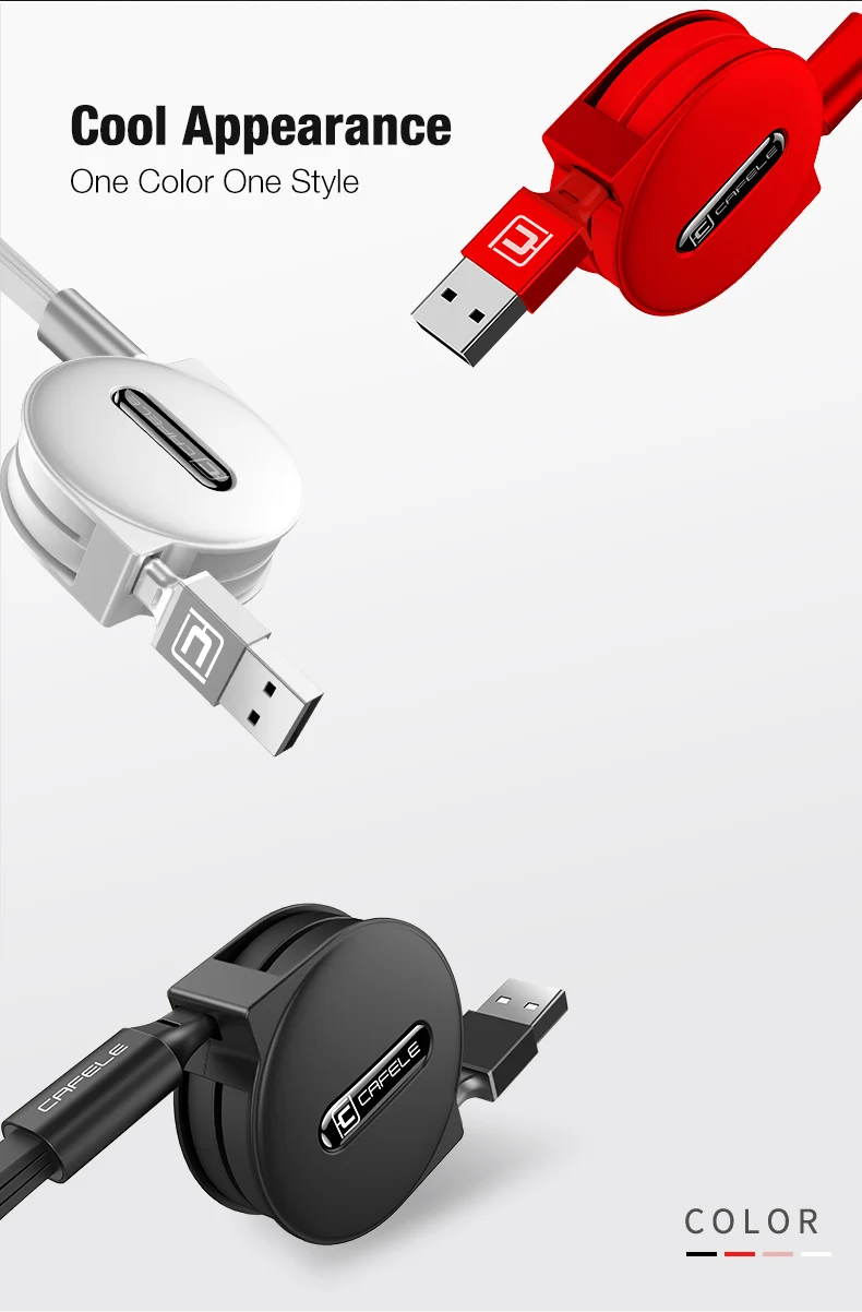 Cafele 3 в 1 Micro USB кабель для iPhone 6 type c кабель зарядного устройства портативный выдвижной кабель для зарядки телефона для Xiaomi huawei