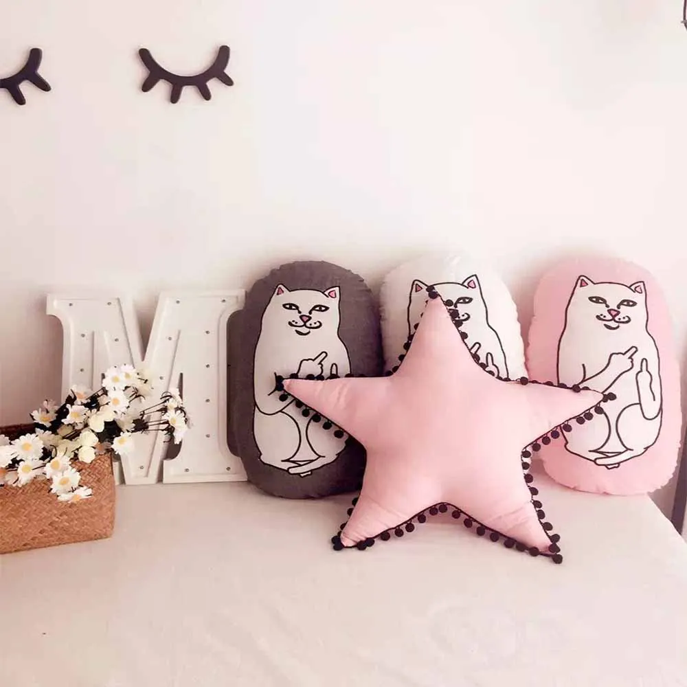 Pentagram Pink 1pc Lannidaa серая хлопковая наволочка с кисточками, декоративная наволочка, белая, розовая, серая квадратная наволочка с пентаграммой для дивана, стула, автомобиля - Цвет: Pentagram Pink 1pc