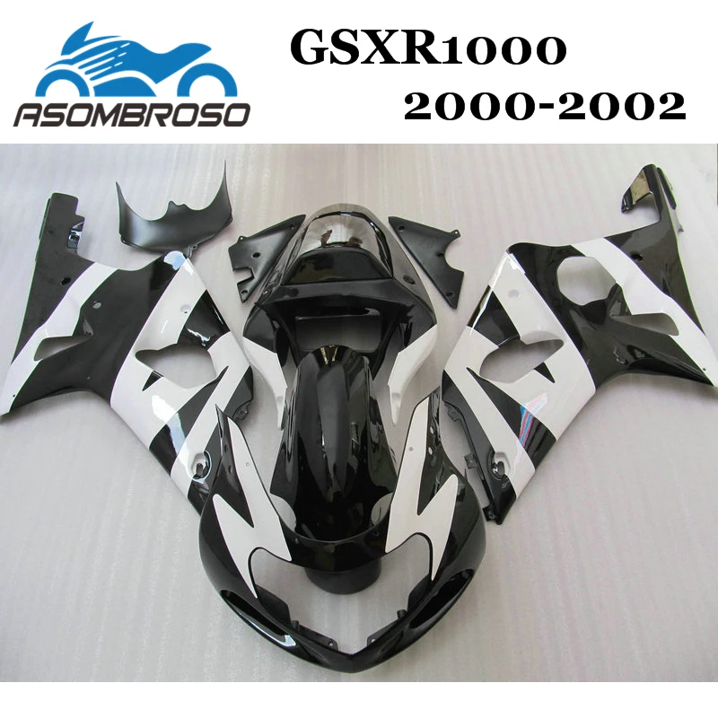 

Aftermarket Fairing kits for 2000 2001 2002 Suzuki K2 GSXR1000 00 01 02 GSX R1000 white black ABS motorcycle Fairings bodywork