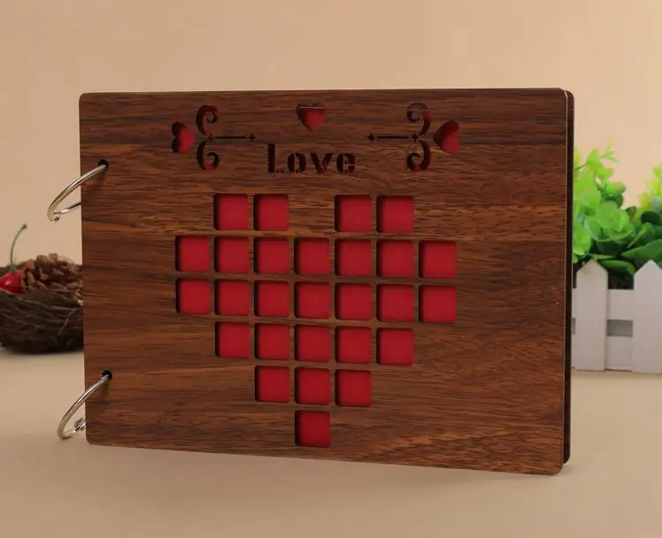 8 дюймов DIY семейные детские черные бумажные листы винтажный деревянный альбом