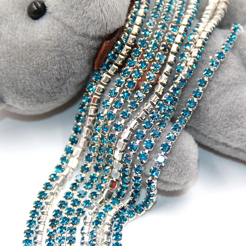 Новинка 5 ярдов/упаковка Высококачественная Серебристая основа павлиний синий