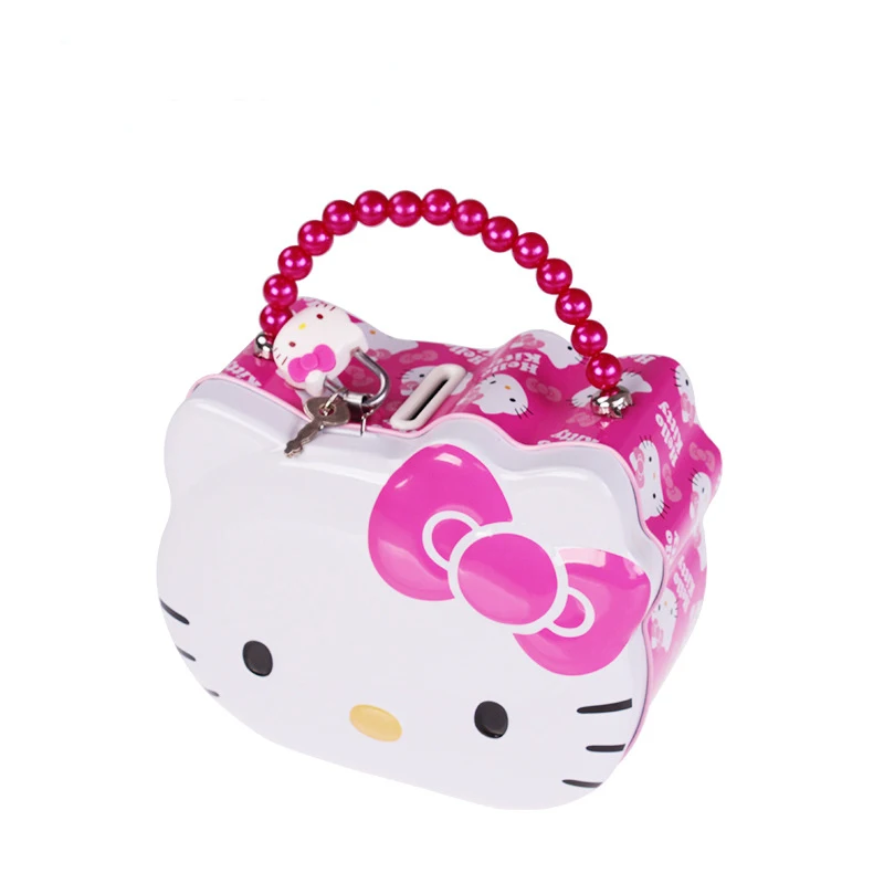 Статуэтка Hello kitty, копилка, денежная коробка из металла, статуэтка для экономии денег, декоративная коробка для украшения дома, подарок для детей