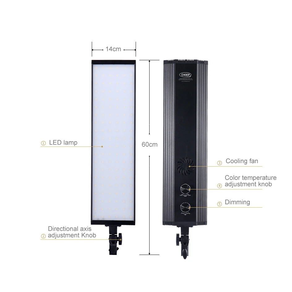 Двухцветное светодиодное освещение 240Led s 3200K ~ 600K с плавным затемнением +