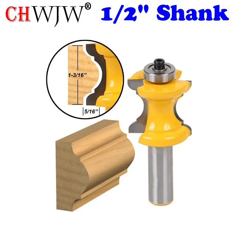 

1 шт. 1/2 "хвостовик Bullnose с бусиновой колонкой, линейный фрезерный станок, нож для деревообработки, шиповый резак для деревообрабатывающего инструмента