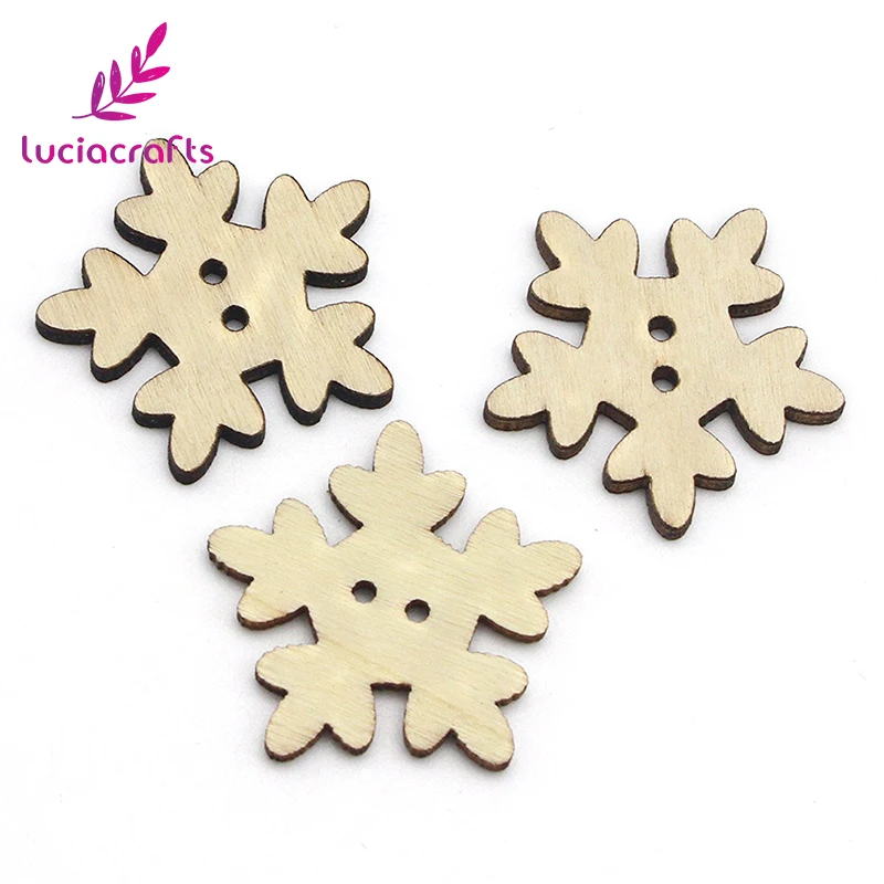 Деревянные украшения Lucia crafts 50 шт./лот 17-35 мм рождественская подвеска с