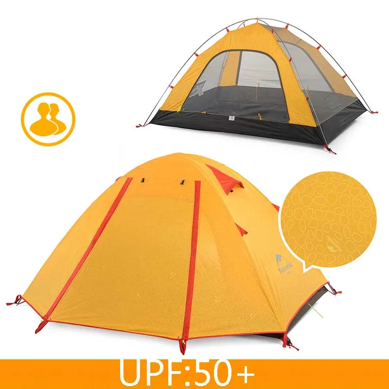 NatureHike P серии классика палатка 210 т ткань для 2 человек NH15Z003-P - Цвет: Yellow UPF50