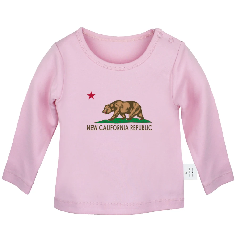 Famous Call For NIA California Republic Ain't NO.1 99 problems Design Newborn Baby T-shirts Toddler color Long sleeve Tee Tops | Детская