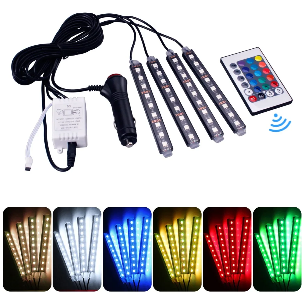 4 шт. автомобильный 9 SMD LED DRL полоса света бар Авто Атмосфера интерьер декоративная