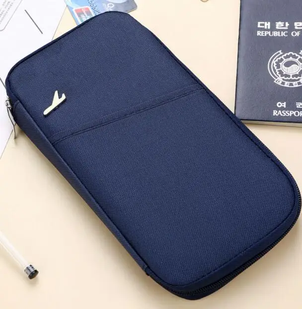 dark blue M062 многоцелевой заграничного паспорта бумажник Обложка ID хранения Кредитная Держатель для карт; Pocketbook маленький самолет путешествия Портативный кошелек - Цвет: dark blue