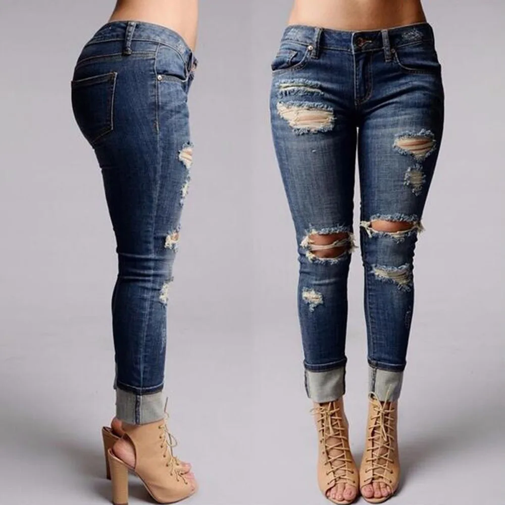 Hxroolrp модные джинсы для женщин узкие брюки со средней талией обтягивающие с
