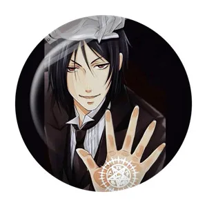 58 мм Аниме Kuroshitsuji Черный Дворецкий Себастиан Elizabeth William Queen BulterCiel Grell Sutcliff брошь