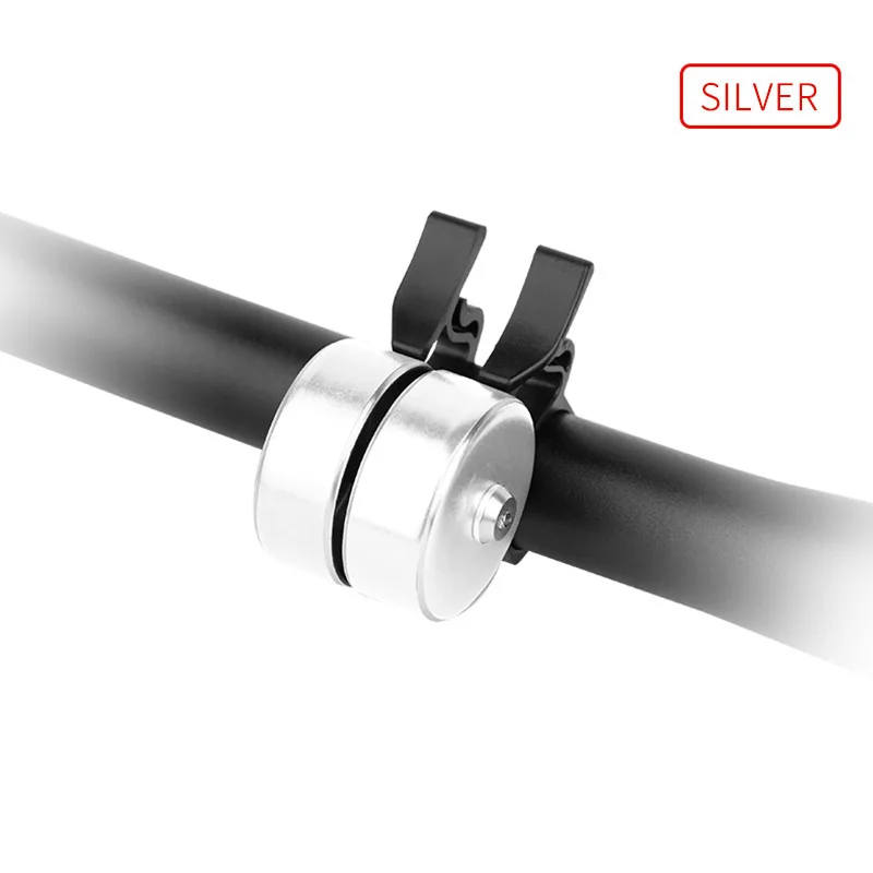 silver 120dB громкий велосипедный Звонок с двойным щелчком MTB дорожный кольцо для велосипеда Рог Открытый безопасности велосипеды сигнализация алюминиевый сплав RR7045 - Цвет: silver
