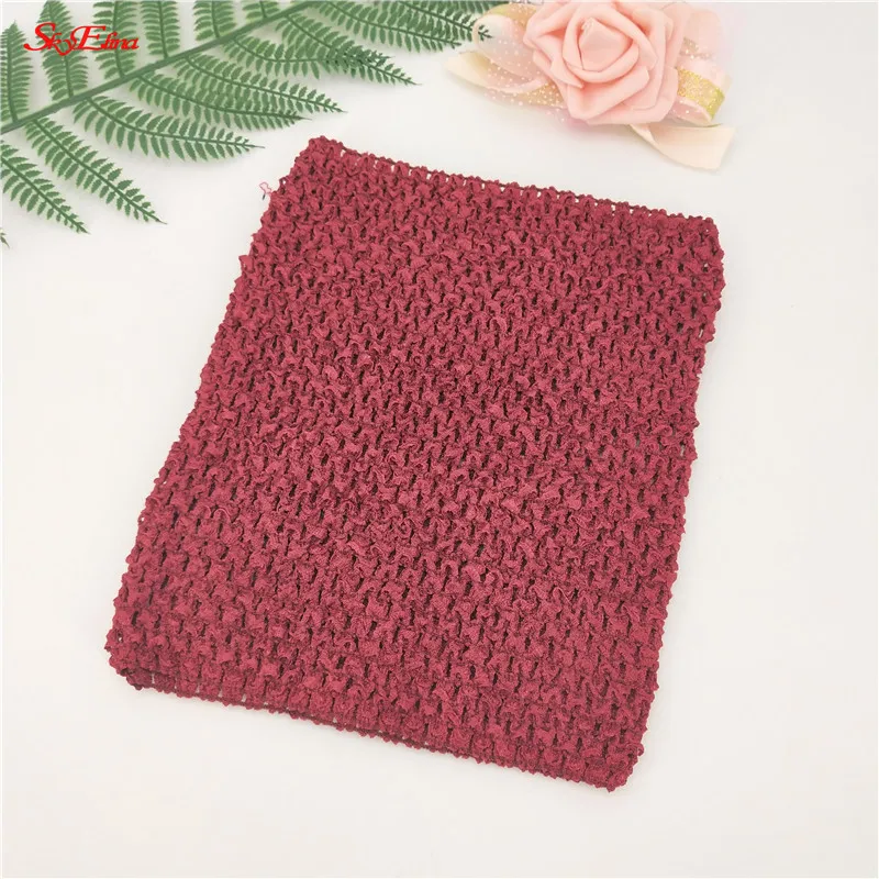 wine red 9 дюймов, обхват груди, для детей, 20*23 см, эластичная, обернутая, на груди, вязаная повязка на голову, для девочек, фатиновая юбка-пачка, топы, широкие, сделай сам, юбка, 6zSH939 - Цвет: wine red