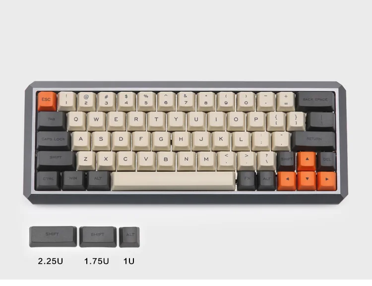Carbon 64 раскладка Dye-sub keycaps OEM профиль включает 1,75 shift fit GK64 механическая клавиатура