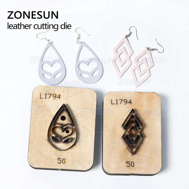 ZONESUN популярные товары кожаные серьги режущие штампы для бумаги резины кожи