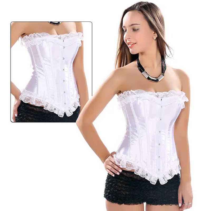 Женский сатиновый корсет с красной тугой на шнурках готический корсет|corset