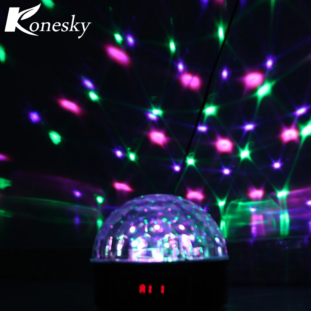 Фото RGB светодиодный свет этапа Кристалл Magic Ball голос Дистанционное управление Disco & DJ