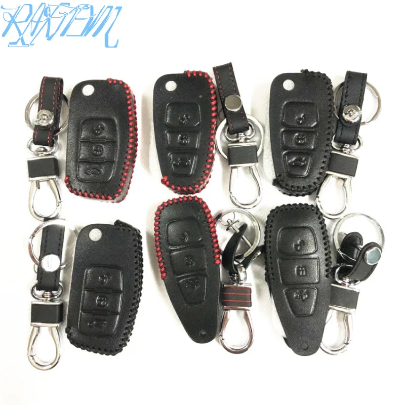Кожаный чехол для ключей Ford Focus 2 3 Kuga Ecosport Fiesta Mondeo EDGE/C-MAX/S-MAX/B-MAX Ranger Explorer KA |