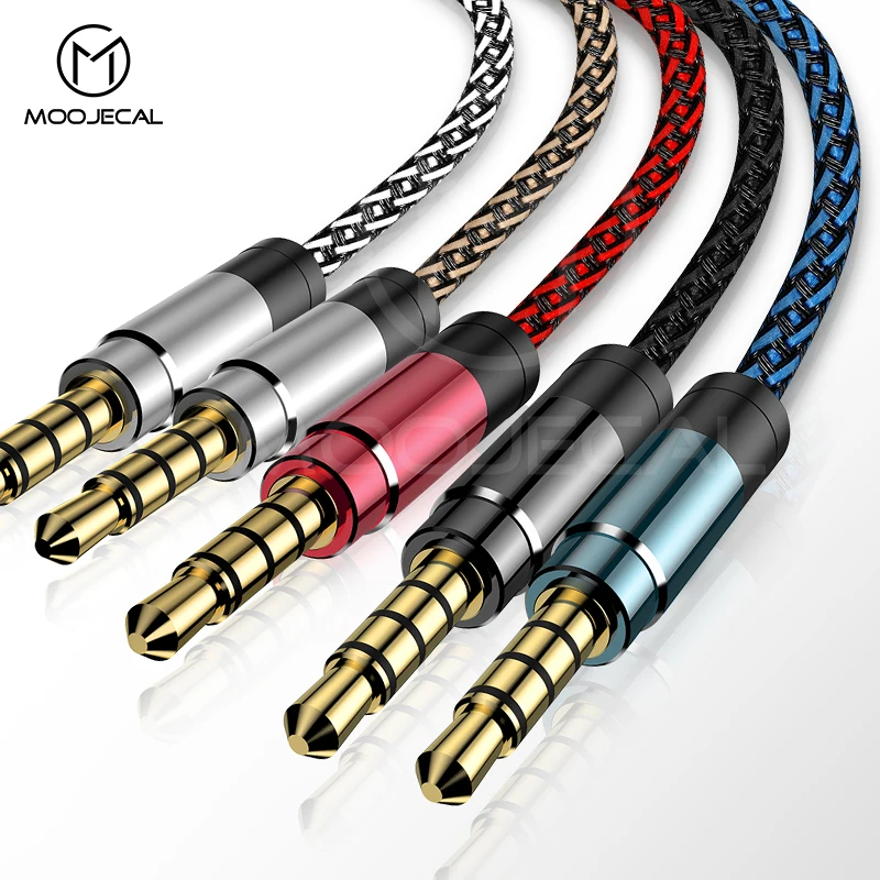 MOOJECAL 3 5 Jack аудио кабель мм папа тканевый Aux для iPhone автомобильные наушники Динамик