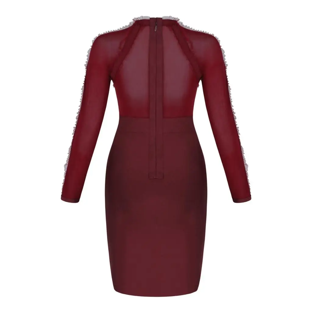 Deavogy 2018 Новый Vestido Для женщин пикантные сетчатые Лонгслив район Эластичный бинт