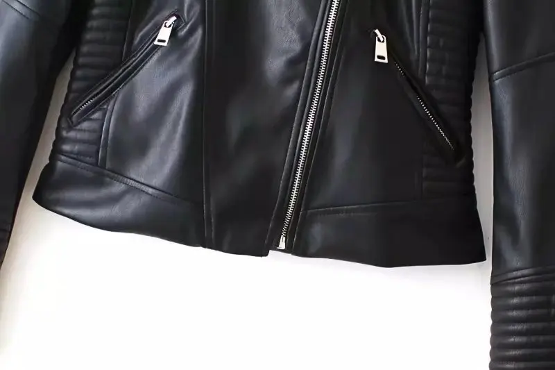 SheMujerSky кожаная куртка женская черная jaqueta de couro feminino veste cuir femme