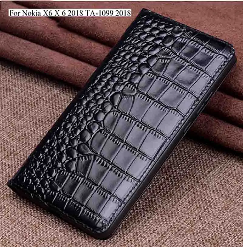 Чехол-книжка из натуральной кожи для Nokia X6 X 6 2018 TA-1099 чехол-накладка NokiaX6 чехол 5 8