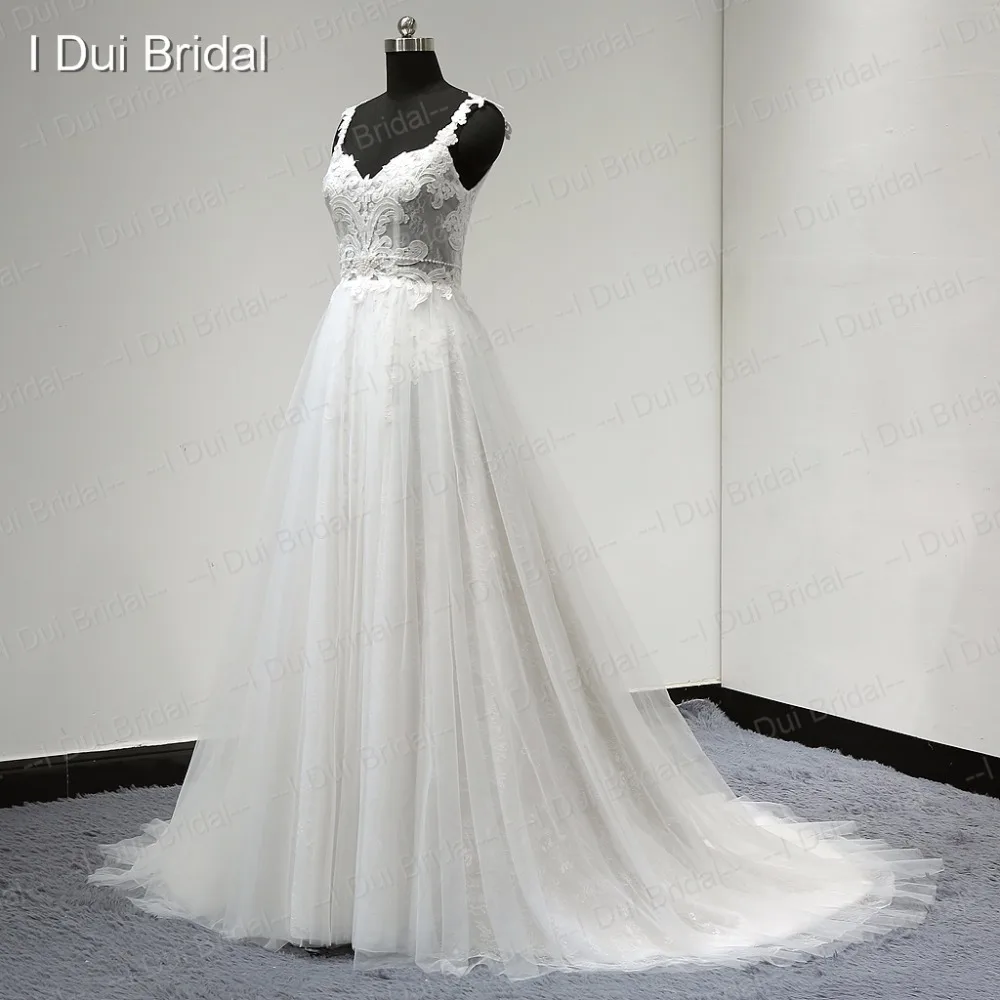 ТРАПЕЦИЕВИДНОЕ настоящее свадебное платье легкий пляжный стиль новый вес