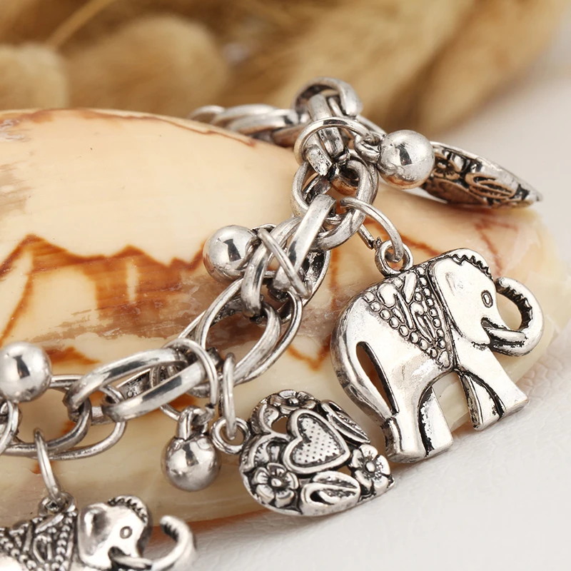 

Heart Golden Party Beautiful Silver Girls 1PC Chain Elephant Animal Love Unique Exquesite Bracelet Bohemian Adjustable