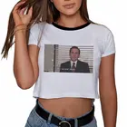 Модный женский кроп-топ в стиле Харадзюку, Сексуальная футболка с надписью I Am Dead Inside, забавная женская футболка с цитатами для офиса, Майкла Скотта