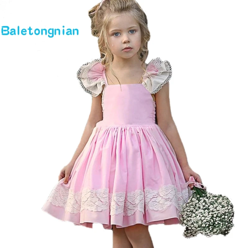 Baletongnian милое платье для маленьких девочек без рукавов с оборками вечернее