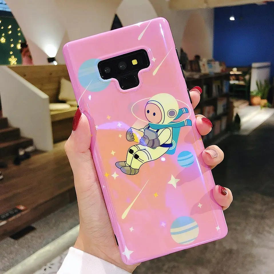 Cover Case For Samsung S8 S9 Plus Double-sided blue light Phone Galaxy Capa Cqoue Silicon Covers Note 8 9 Housing |
