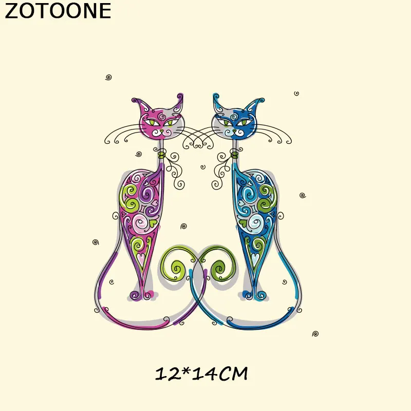 Переводная нашивка ZOTOONE для утюга моющаяся одежды с принтом кошки на футболке