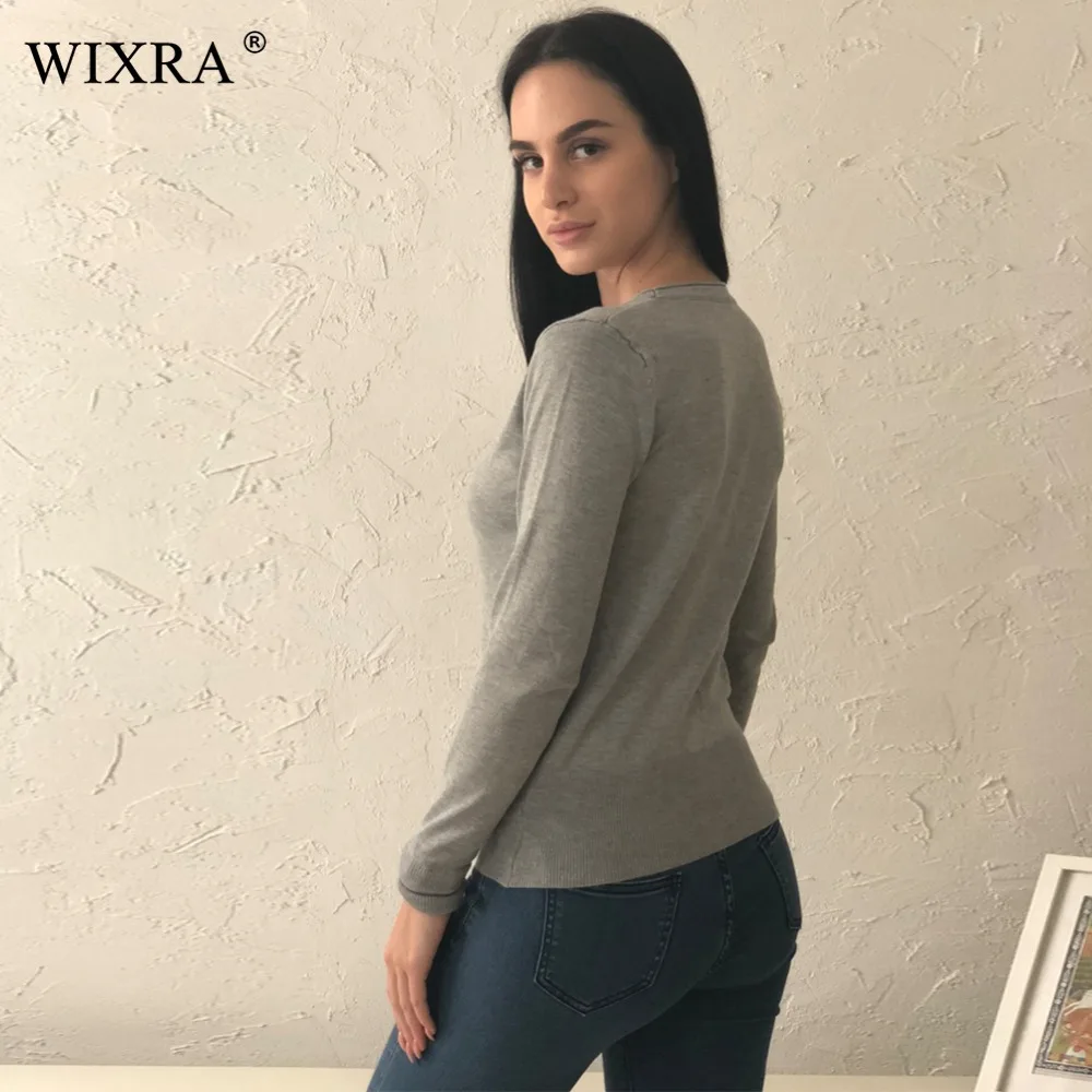 Wixra Warm and Charm 23 Colors Autumn New Sweaters Women Cardigan Knitted Sweater Coat Long Sleeve Female V-Neck Tops |