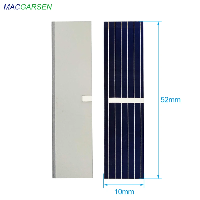 

MACRAGSEN 100pcs Mini Solar Panel kit 52*10mm Solars Cell Battery Charger 0.5V 180mA Photovoltaic Panel DIY USB Solar Power Bank