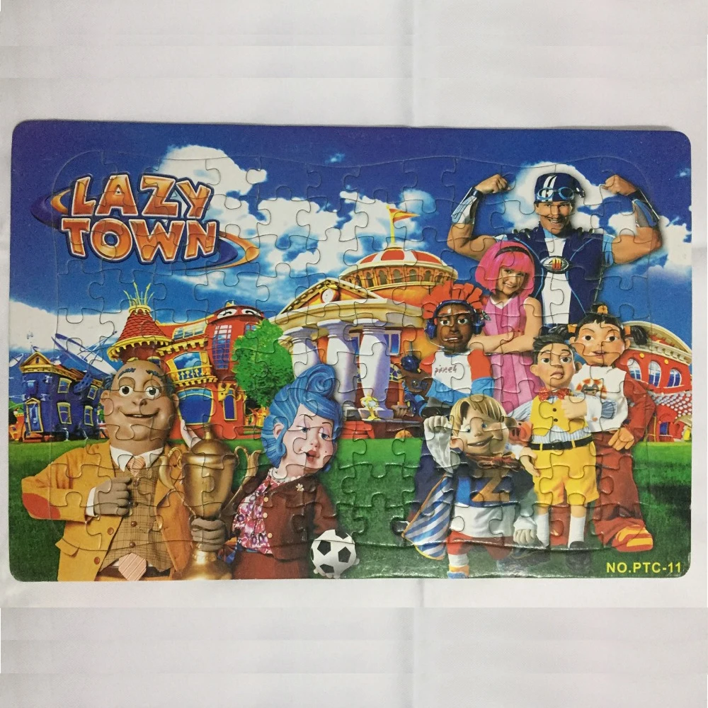 120 шт. 42x28 см ленивый город головоломка LazyTown 2D футбольные головоломки