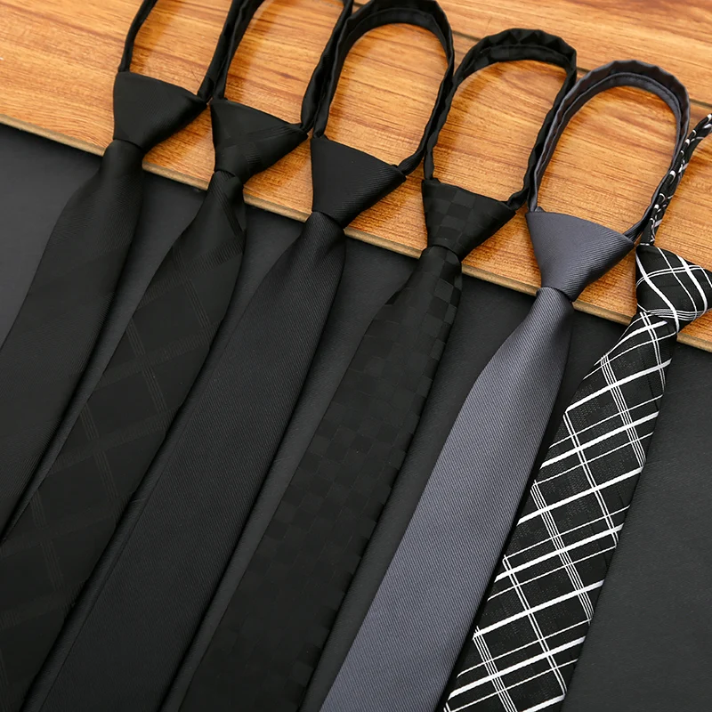 Мужской облегающий галстук деловой на молнии 5 см|fashion necktie|zipper tiesskinny tie |